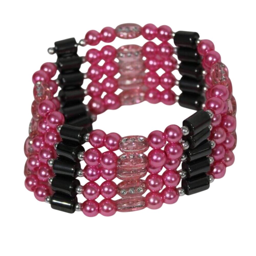 Hawaiian Volcanic Lava Magnetic Hot Pink Necklace / Bracelet